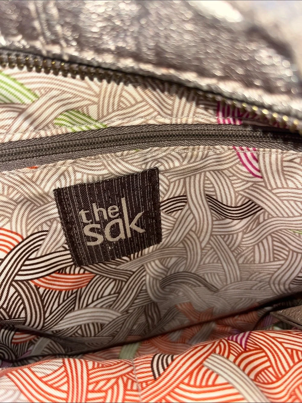 The Sak Metallic Leather Crossbody Shoulder Bag